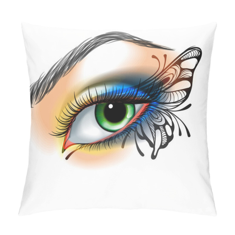 Personality  Eye Make Up With Butterfly Pillow Covers