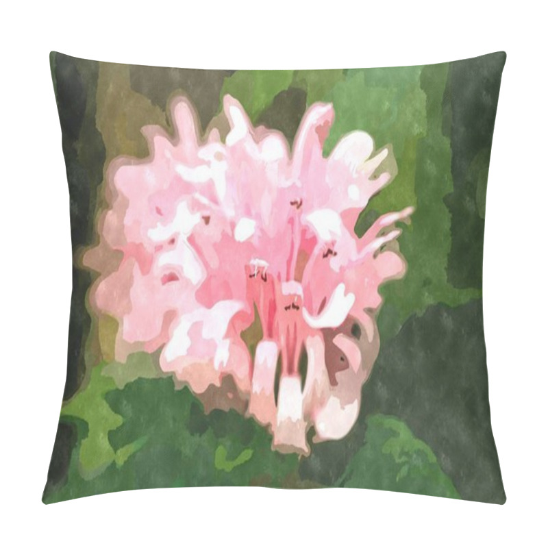 Personality  Watercolor Flower Painting Illustration.Exotic Flowers Blooming In Botanical Garden In Spring Season.Beautiful Floral Wallpaper Painted With Water Color On Canvas For Poster And Postcard Design Pillow Covers