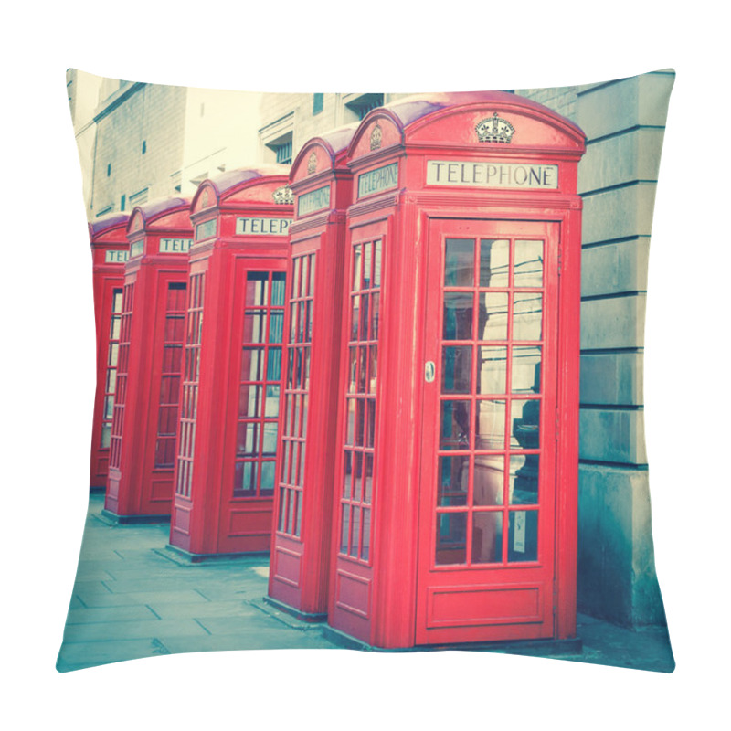 Personality  Five Traditional Red Phone Boxes Pillow Covers