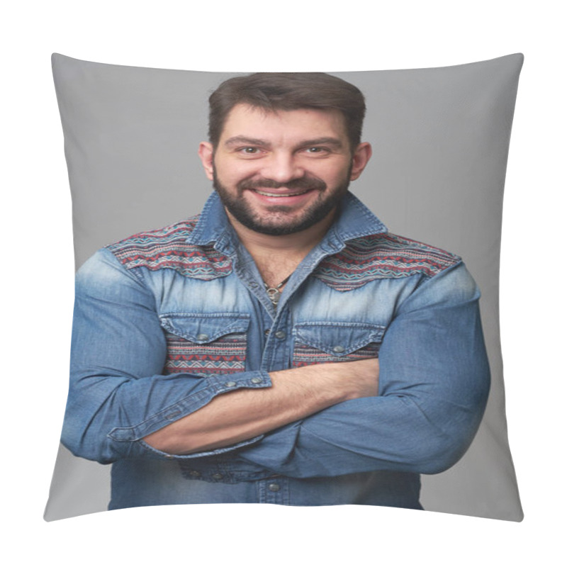 Personality  Confident Handsome Young Bearded Man Pillow Covers