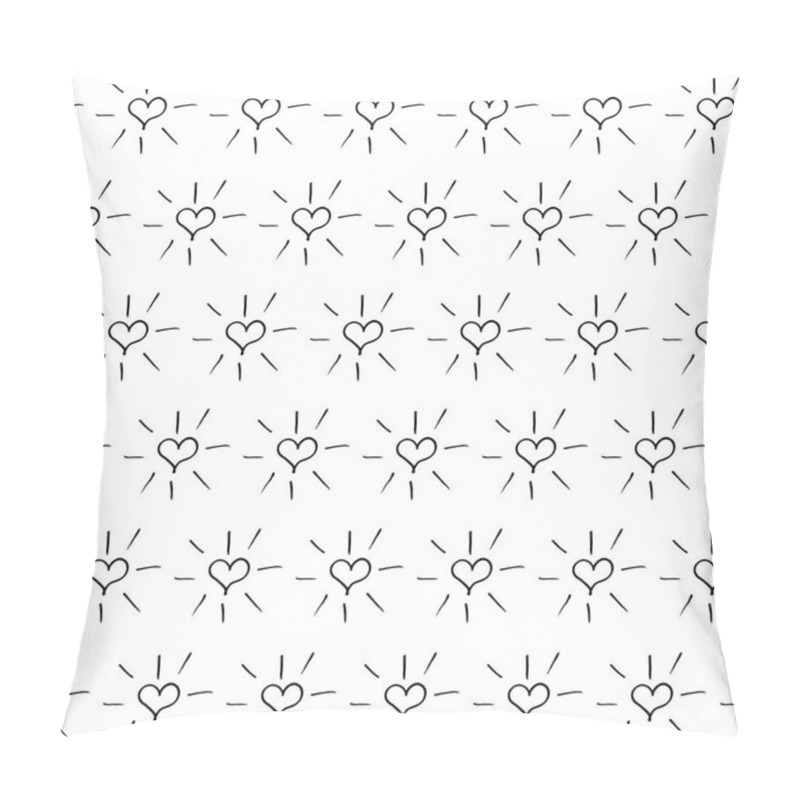 Personality  Hand Drawn Hearts Seamless Pattern Pillow Covers