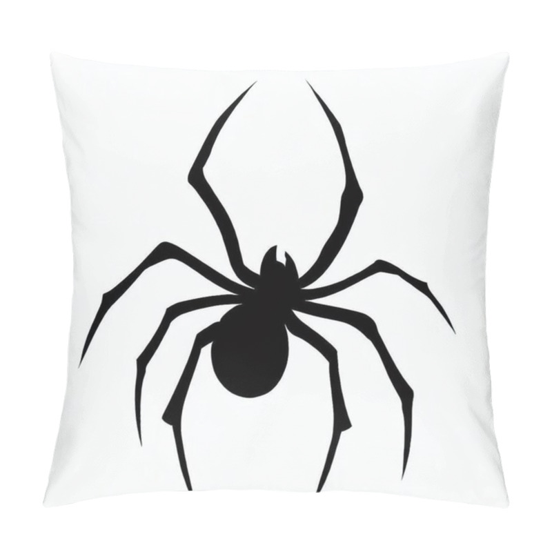 Personality  Vector Silhouette Of Spider, Creepy Spider Illustration For Arachnid And Halloween Concepts Pillow Covers