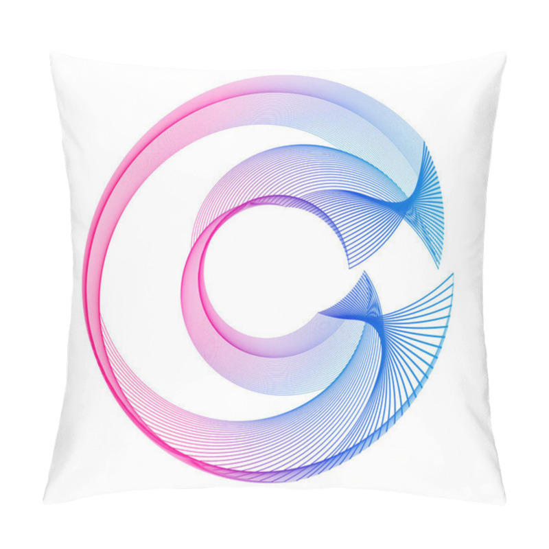 Personality  Design Elements. Wave Of Many Purple Lines Circle Ring. Abstract Vertical Wavy Stripes On White Background Isolated. Vector Illustration EPS 10. Colourful Waves With Lines Created Using Blend Tool Pillow Covers