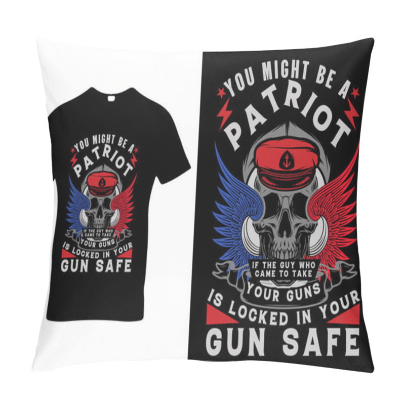 Personality  Veteran USA Patriot Gun T-shirt Design Pod Template Pillow Covers