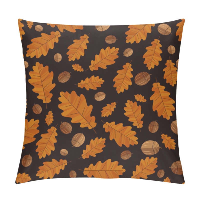 Personality  Autumn Oak Leaves. Seamless Background Pillow Covers