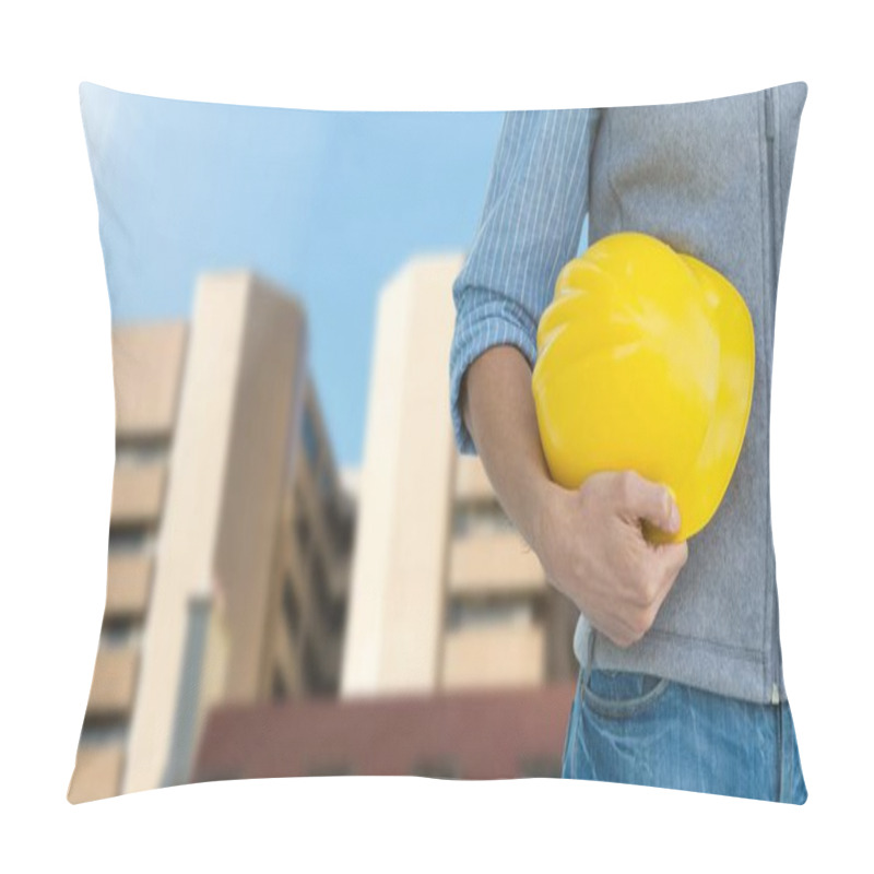 Personality  Architect Torso Holding A Cask In The Street Pillow Covers