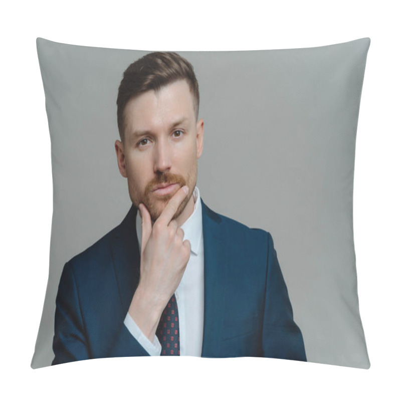 Personality  Confident Handsome Male Entrepre Thinking About Business Pillow Covers