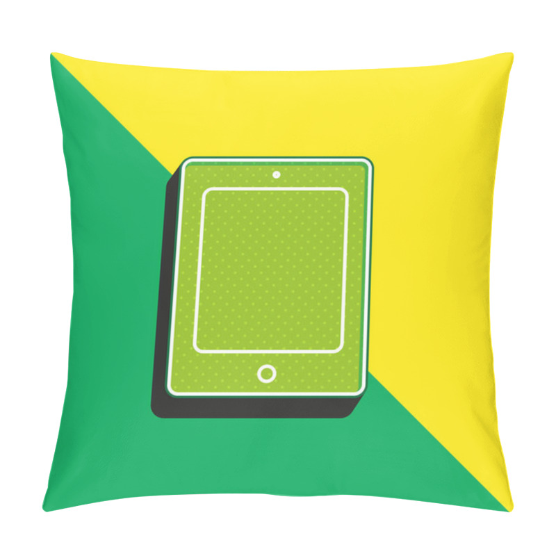 Personality  Black Rectangle Green And Yellow Modern 3d Vector Icon Logo Pillow Covers