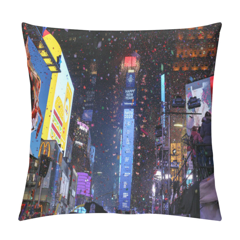 Personality  Celebrating The New Year In The Square In New York Pillow Covers