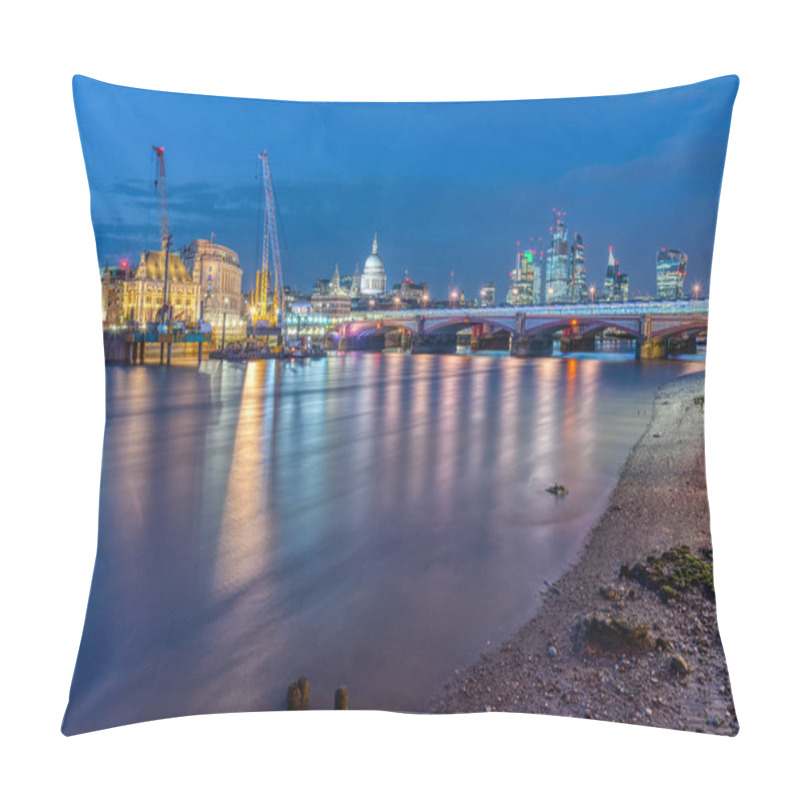 Personality  The St Pauls Cathedral, Blackfriars Bridge And The City Of London At Night Pillow Covers