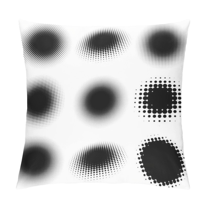 Personality  Halftone Vector Pattern, Texture. Circles, Dots, Screentone Illustration. Freckle, Stipple-stippling, Speckles Illustration. Pointillist Vector Art Pillow Covers