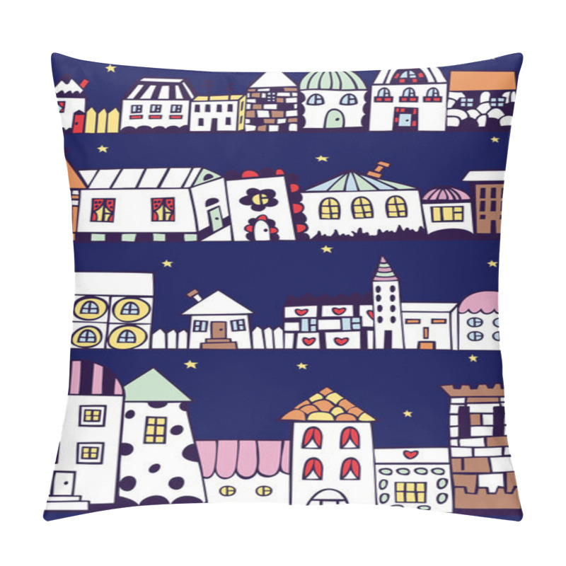 Personality  Set Of Hand Drawn Houses Pillow Covers