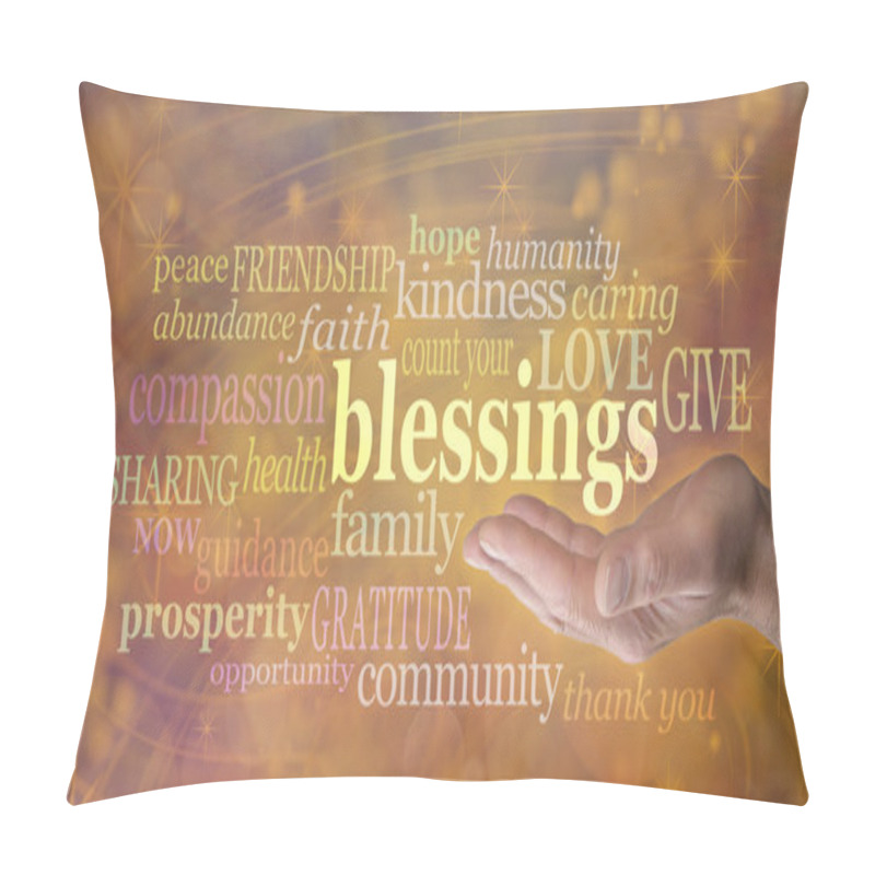 Personality  Count Your Blessings Word Cloud Pillow Covers