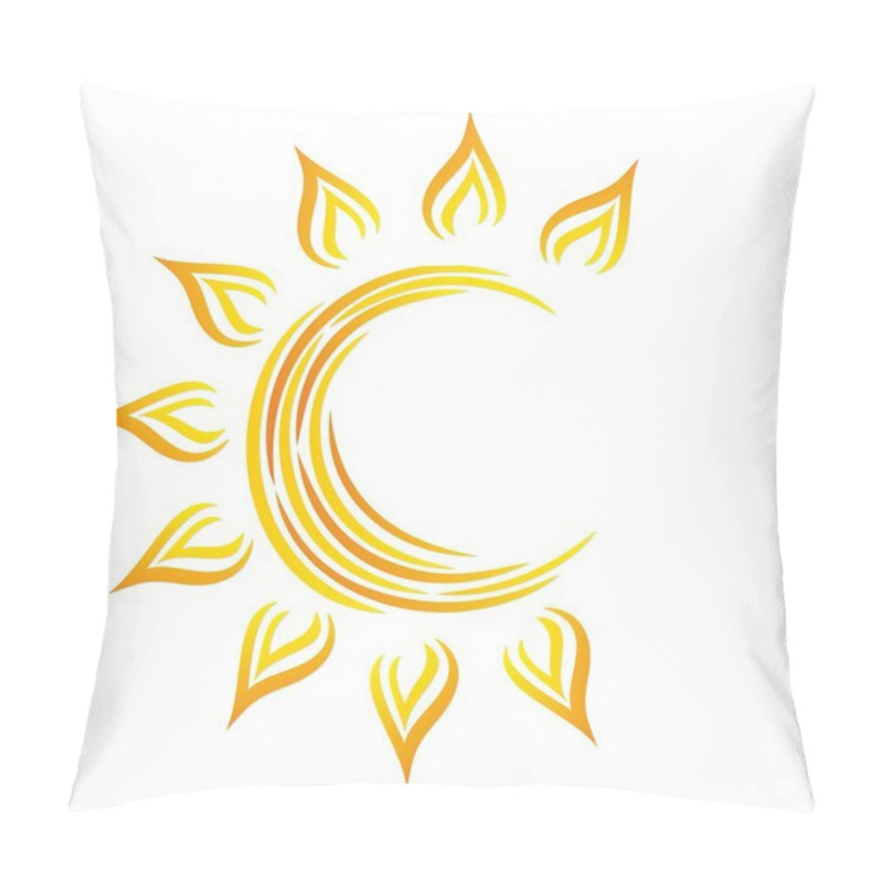 Personality  Logo Of Bright Sun.  Pillow Covers