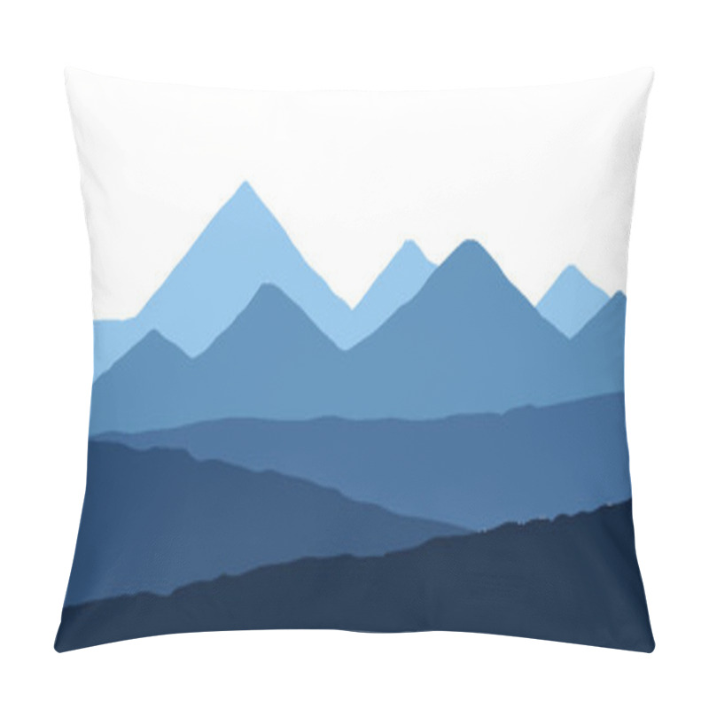 Personality  Mountain Landscape With Mountains And Clouds, Vector Illustration Pillow Covers