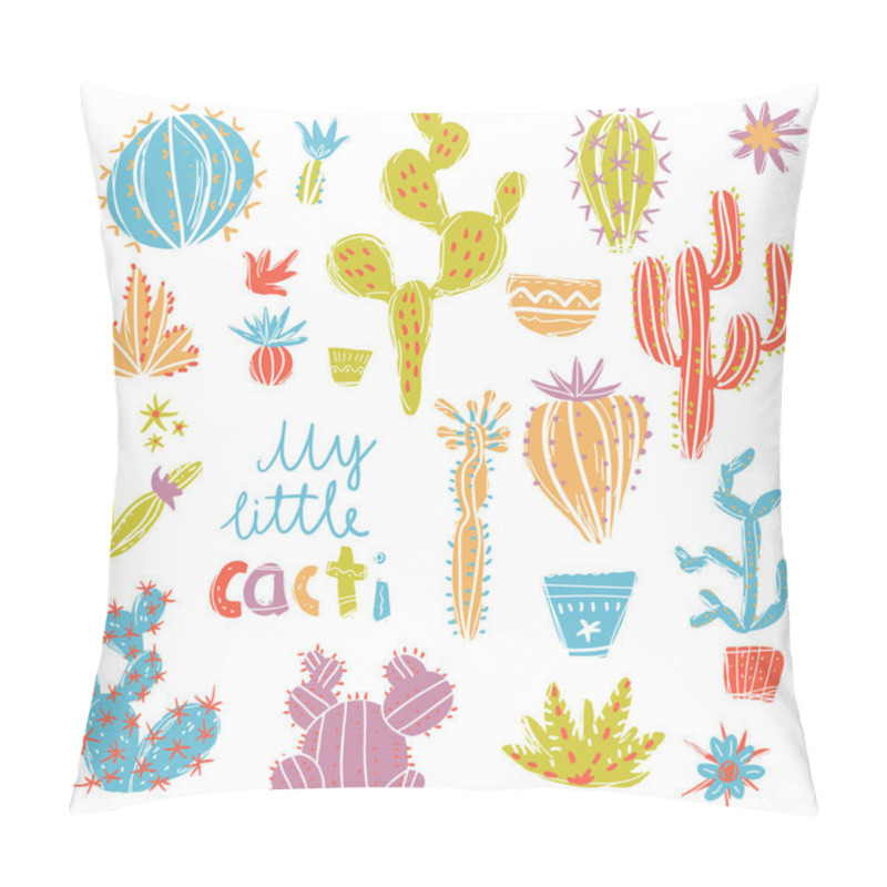 Personality  Hand Drawn Cactuses. Bright Exotic Succulents In Scandinavian Style. Pillow Covers