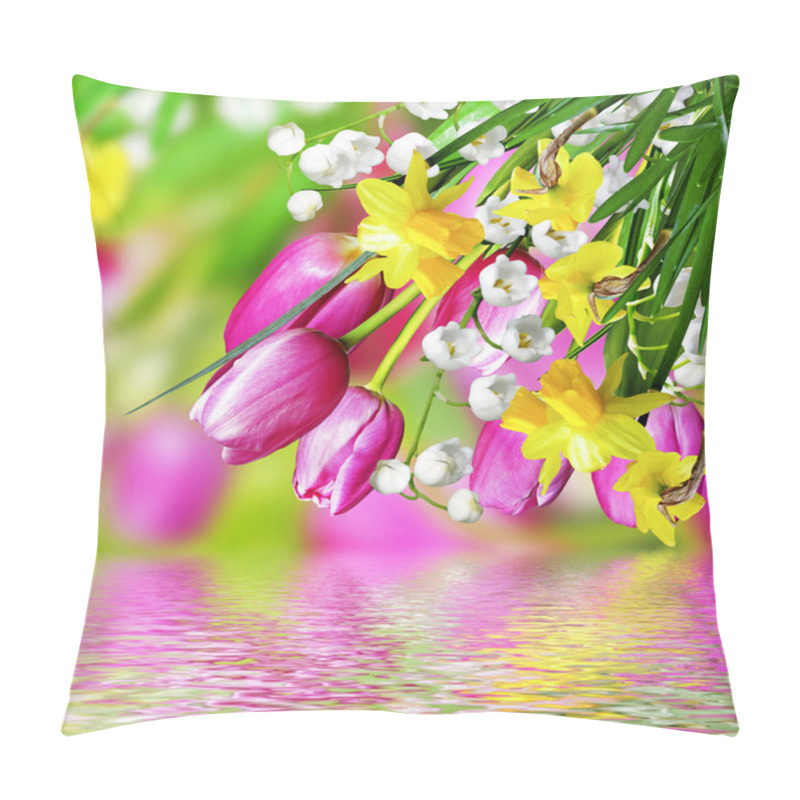 Personality  Spring Flowers Tulips And Lilies Of The Valley Pillow Covers