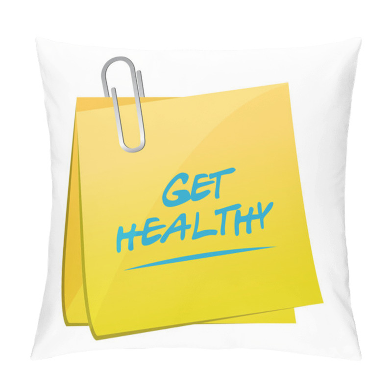 Personality  Get Healthy Post Memo Illustration Pillow Covers