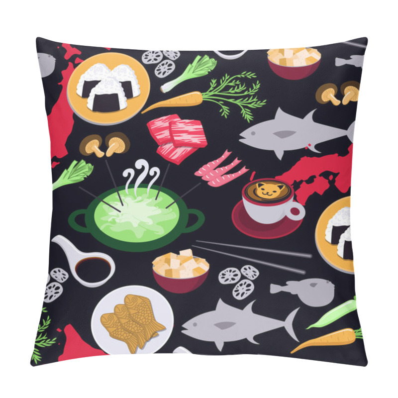 Personality  Japanese Food Seamless Pattern Pillow Covers