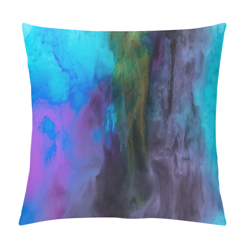 Personality  Creative Texture With Purple And Blue Paint Swirls In Water Pillow Covers