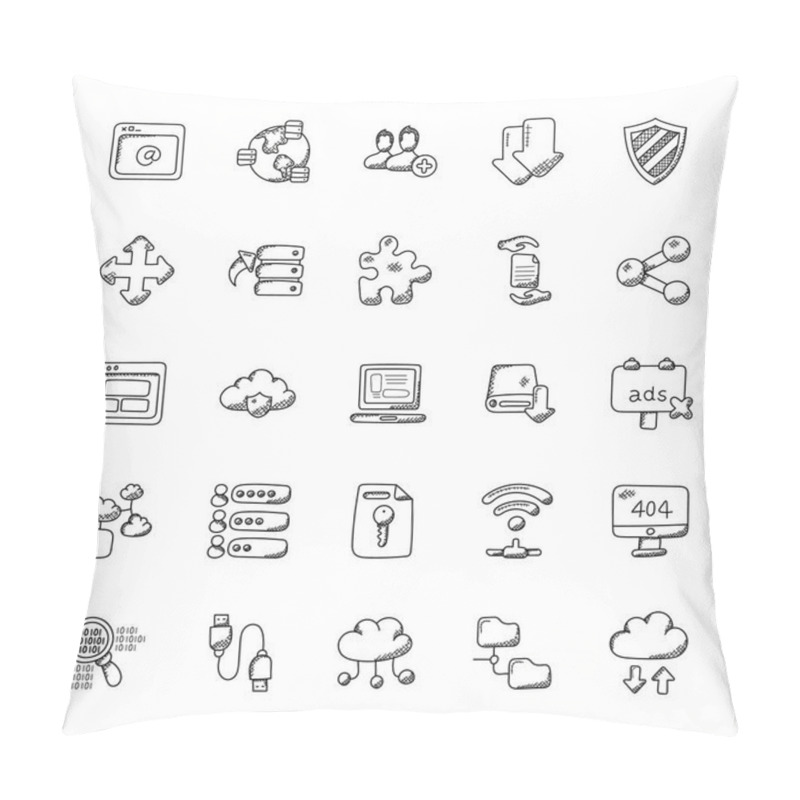 Personality  Database And Storage Icons Set  Pillow Covers