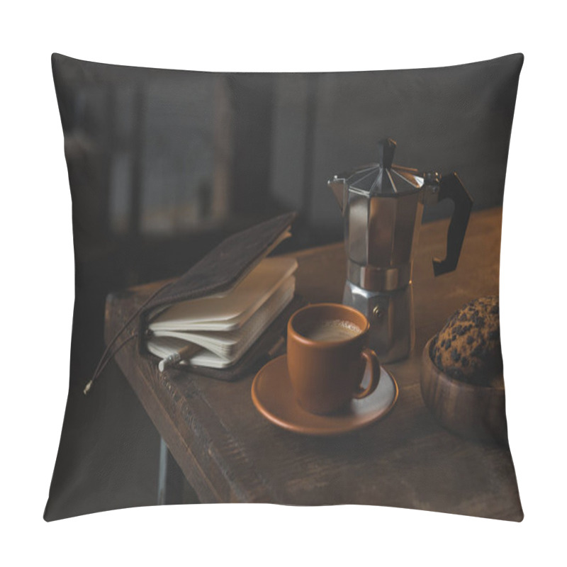 Personality  Cup Of Coffee And Notebook  Pillow Covers