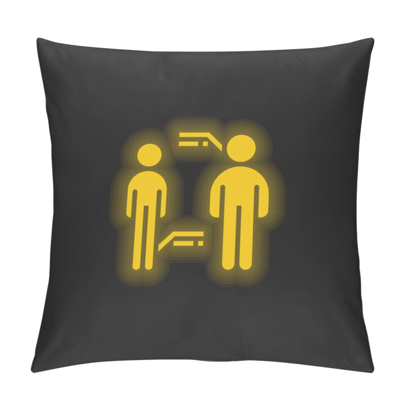 Personality  Bmi Yellow Glowing Neon Icon Pillow Covers