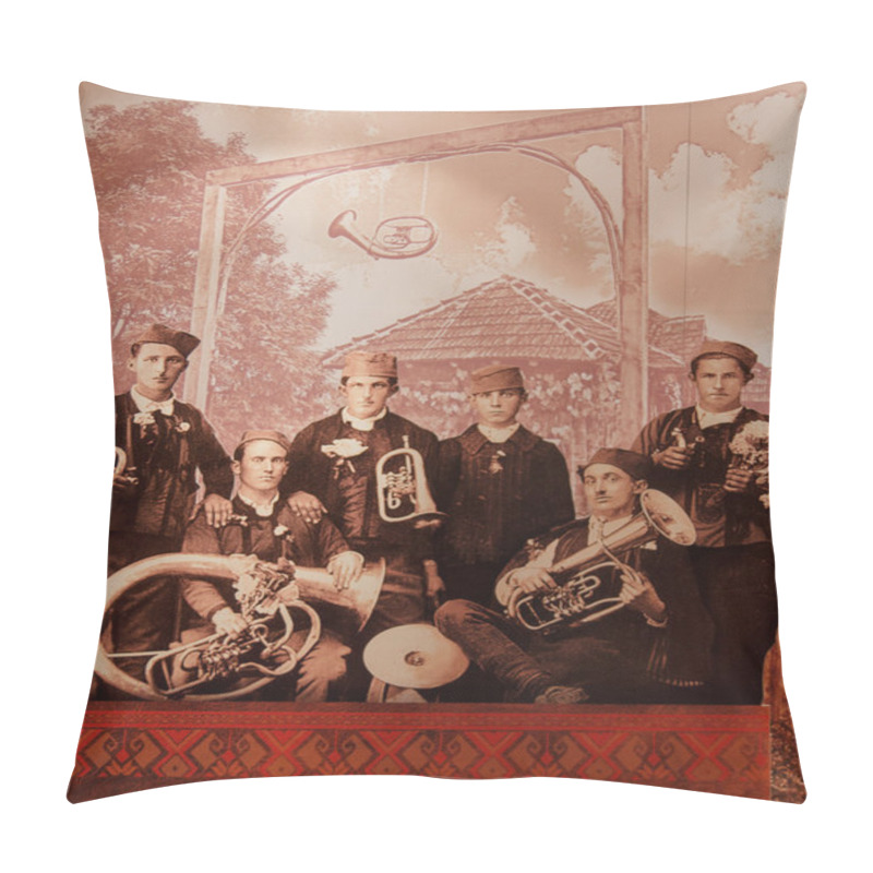 Personality  One Of First Assembly Musicians Troops In Serbian National Costu Pillow Covers