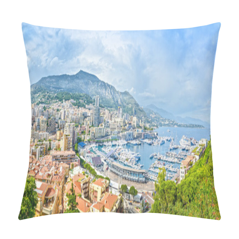 Personality  Monaco Montecarlo Principality Aerial View Cityscape. Azure Coast. France Pillow Covers