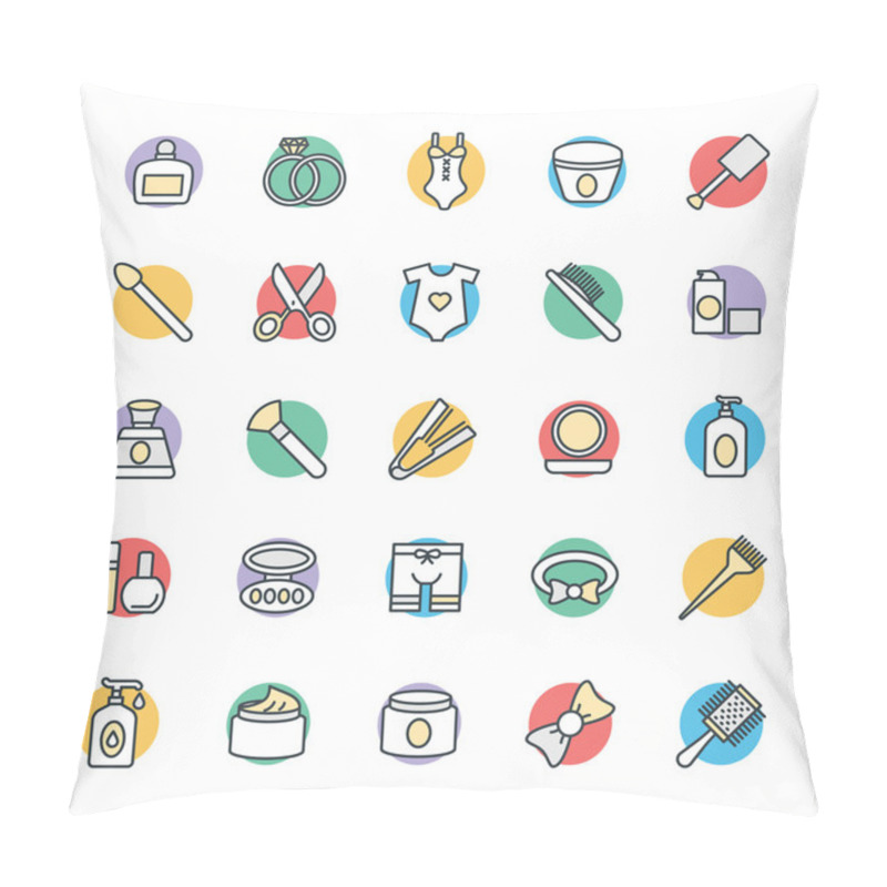 Personality  Fashion And Clothes Cool Vector Icons 5 Pillow Covers