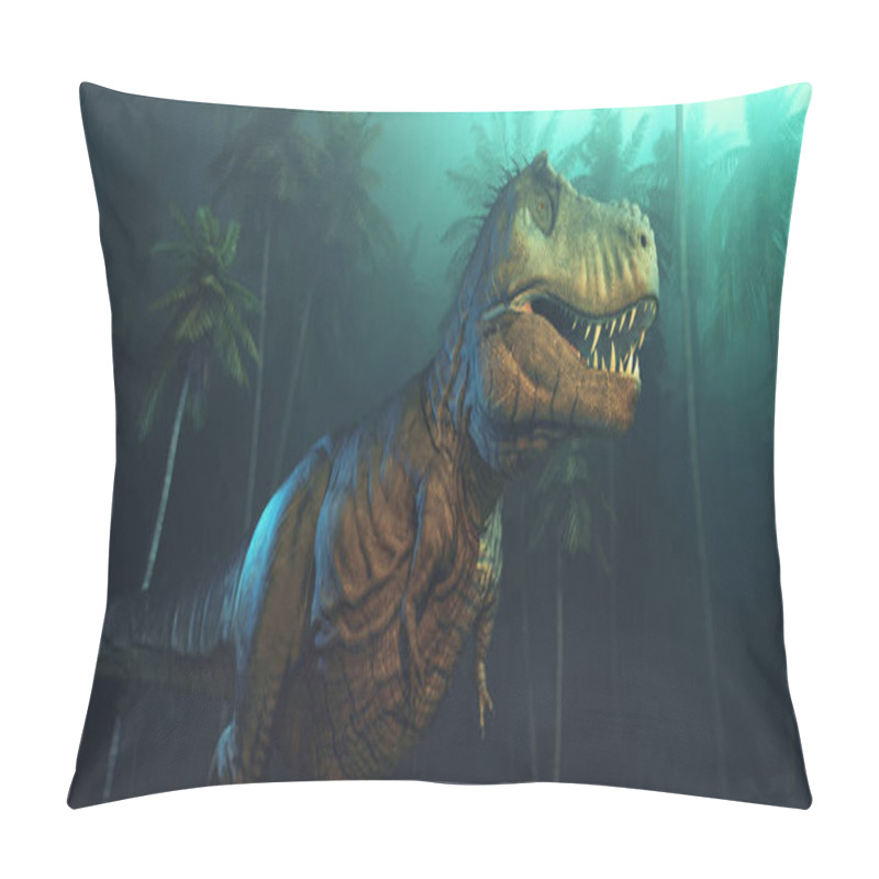 Personality  Dino Dinosaurs With Large Fangs Pillow Covers