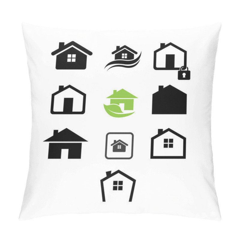 Personality  House Icon Set Vector Image Design On White Background Pillow Covers