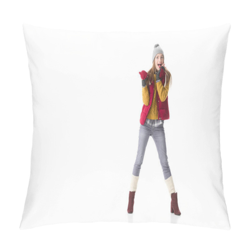 Personality  Woman Presenting Presenting Pillow Covers