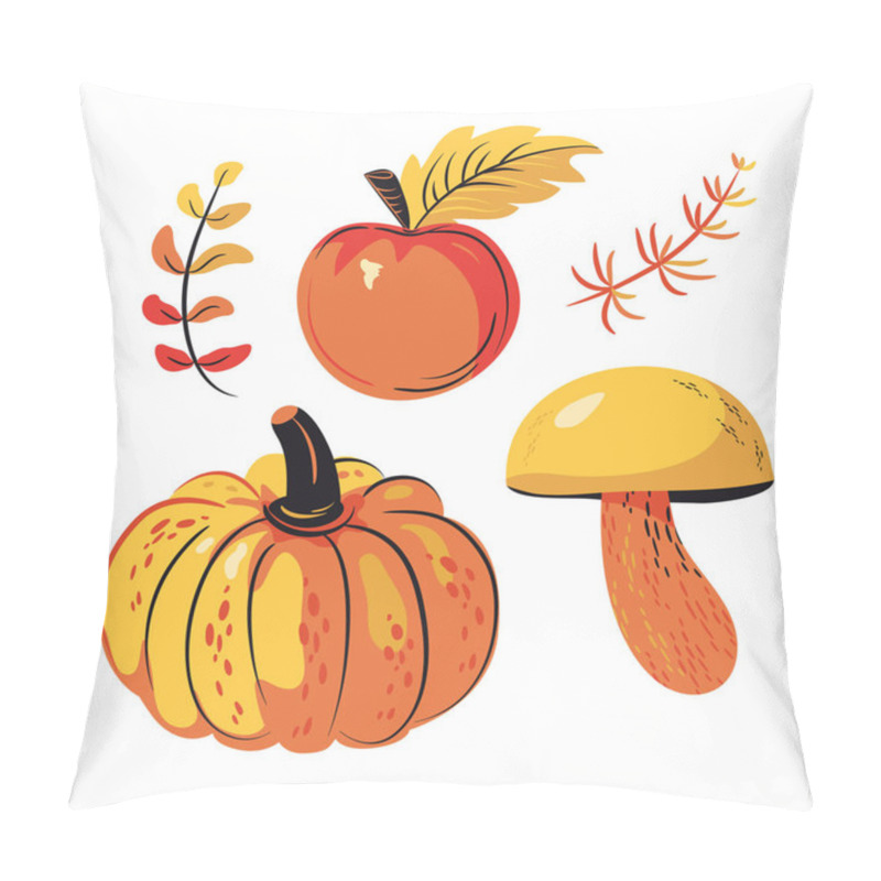 Personality  Autumn Harvest Set Apple, Pumpkin, Mushrooms Pillow Covers