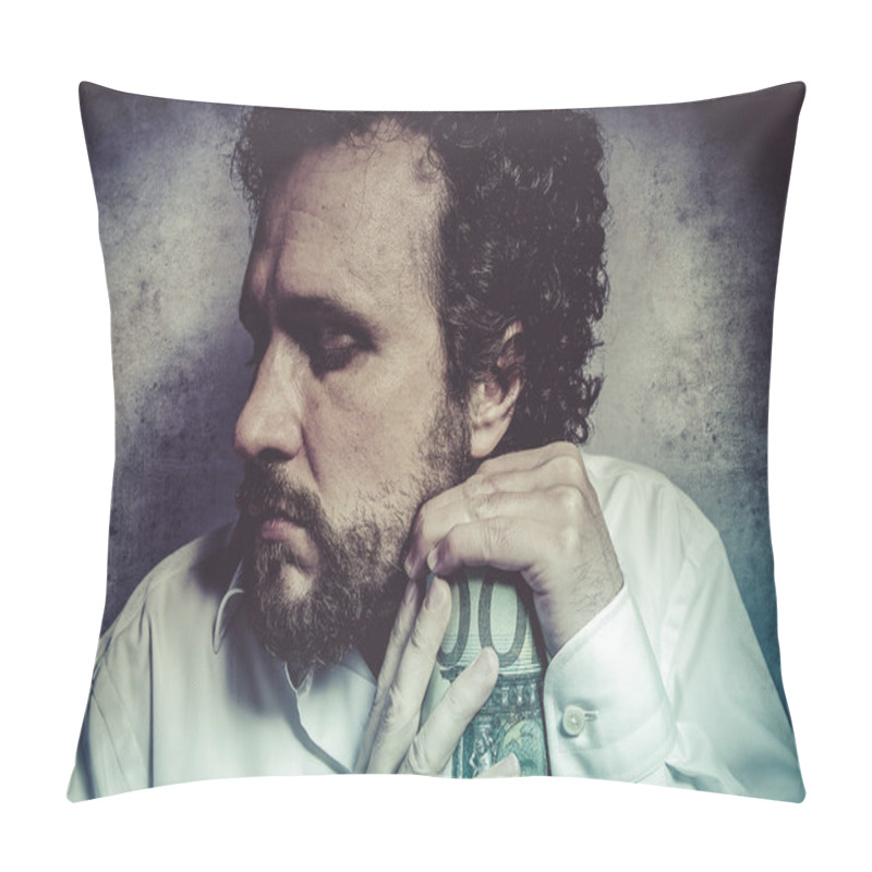 Personality  Man In White Shirt With Funny Expressions Pillow Covers