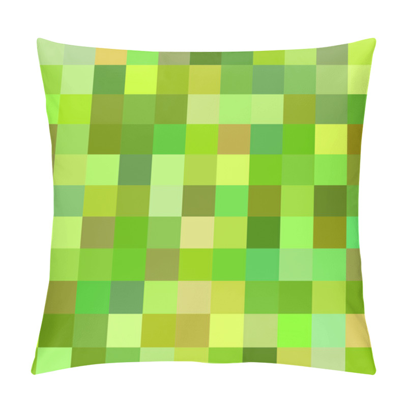 Personality  Geometric Abstract Square Tiled Pattern Background - Vector Design From Squares In Green Colorful Tones Pillow Covers