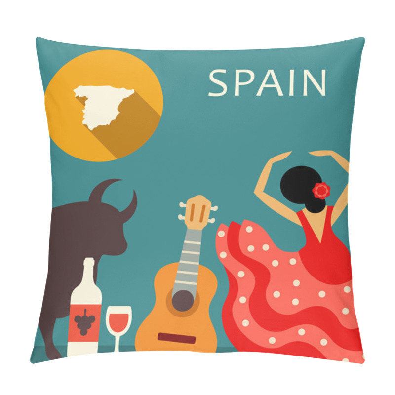 Personality  Spain Travel Icon Pillow Covers