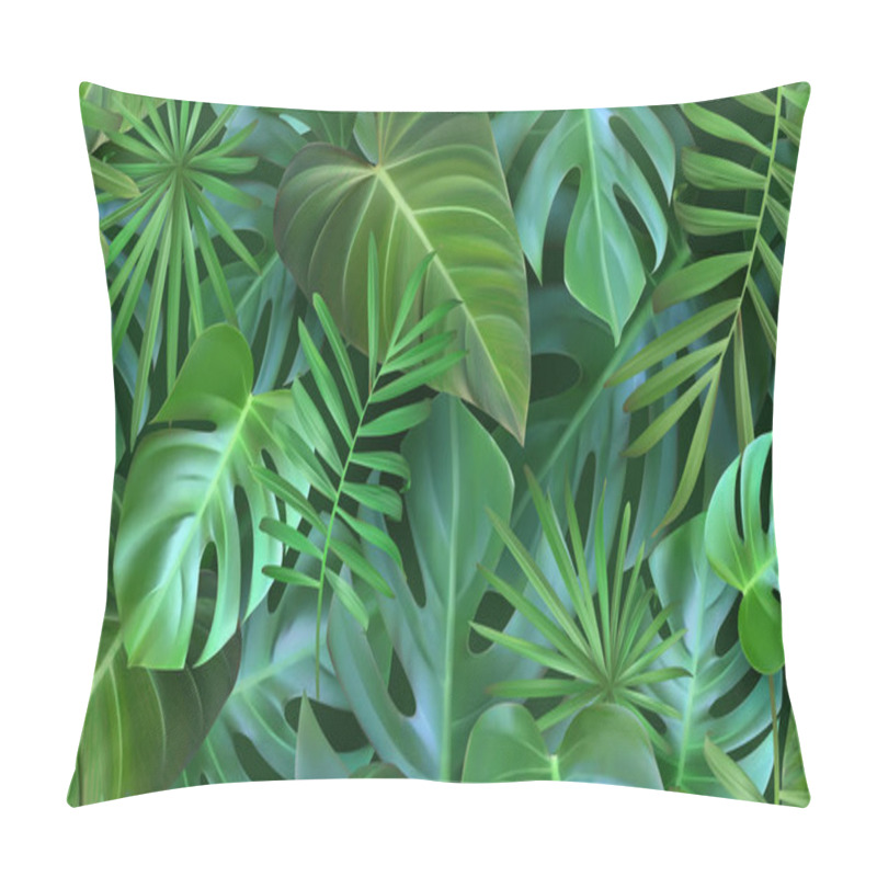 Personality  Pattern With Tropical, Exotic Leaves On A White Background. Monstera Seamless Pattern. Realism. Vector Illustration Pillow Covers