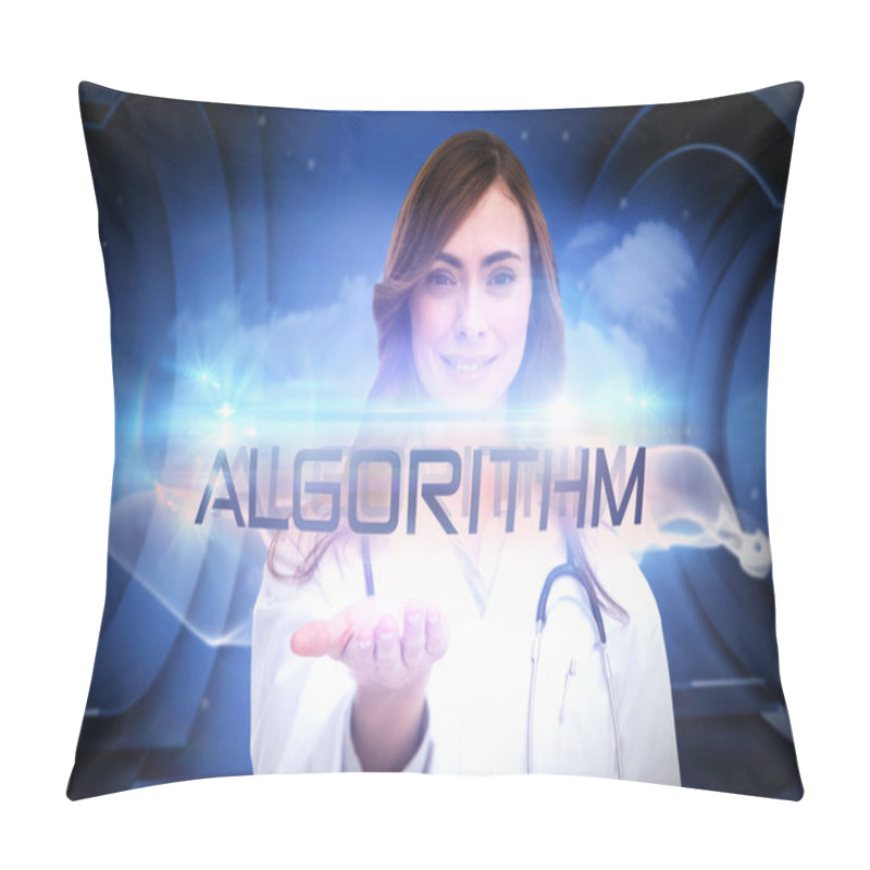 Personality  Word Algorithm And Portrait Of Female Nurse Pillow Covers