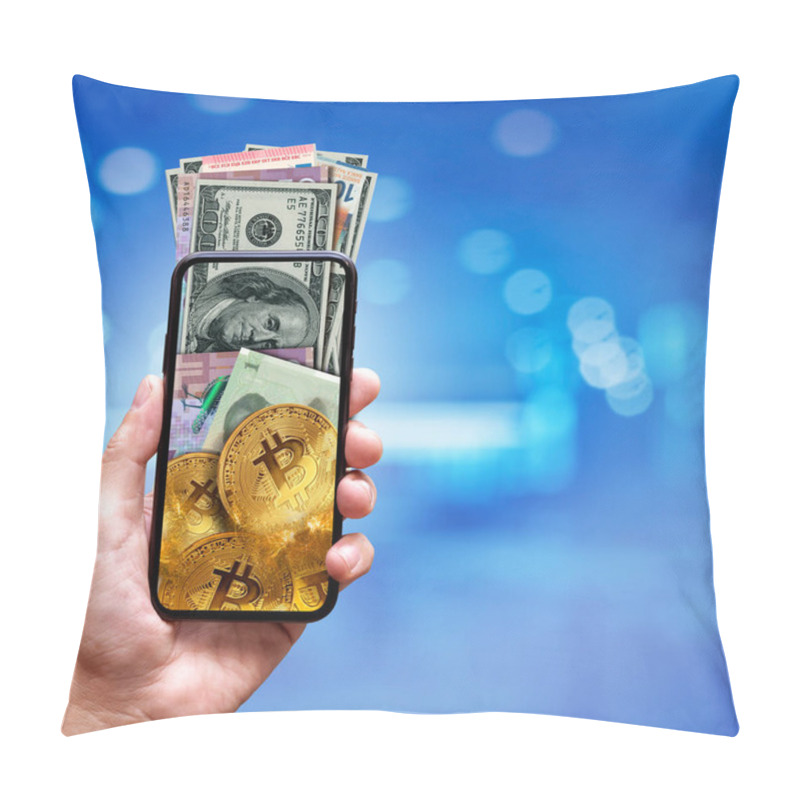 Personality  Bitcoin Trading Concept, Digital Money Pillow Covers