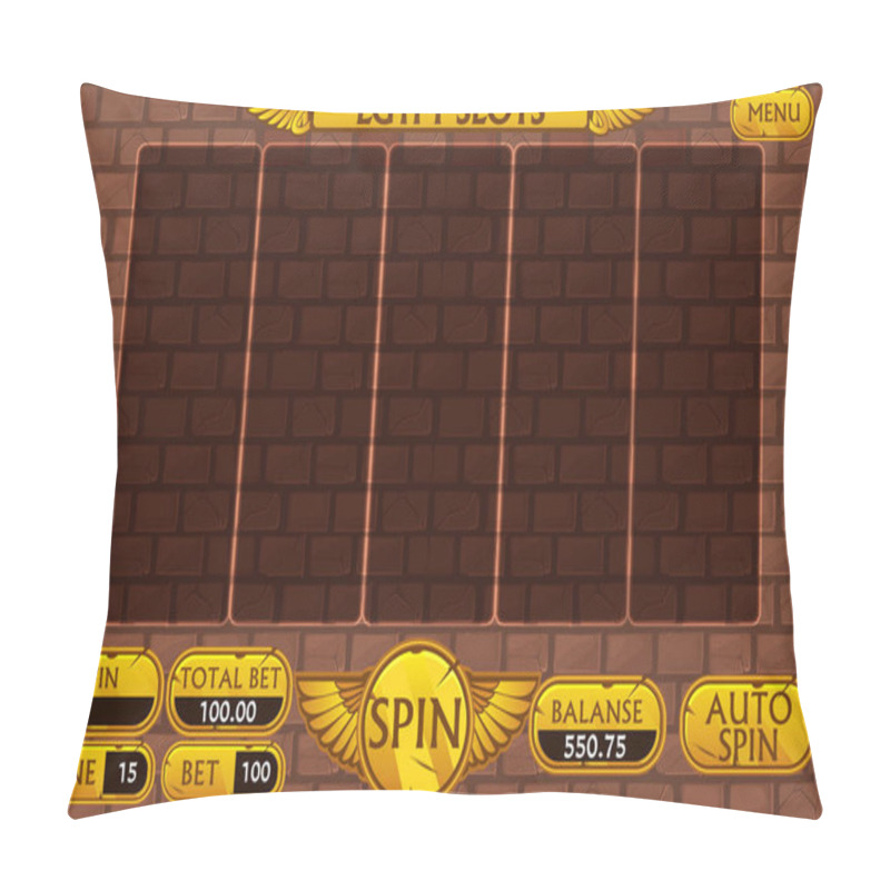 Personality  Egyptian Background Main Interface And Buttons For Casino Slot Machine Game, Similar JPG Copy Pillow Covers