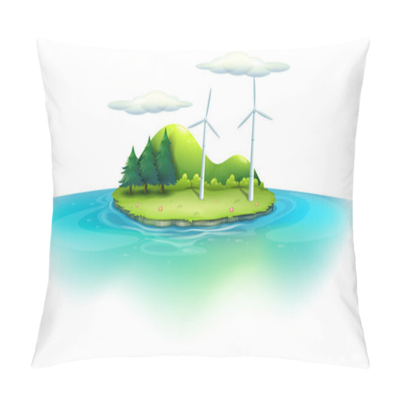 Personality  An Island With Windmills Pillow Covers