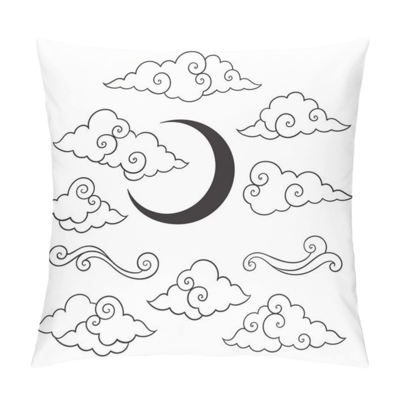 Personality  Set Of Traditional Oriental Clouds Ornament Vector Isolated Elements Collection. Pillow Covers