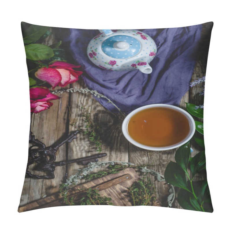 Personality  Herbal Tea On Wooden Table  Pillow Covers