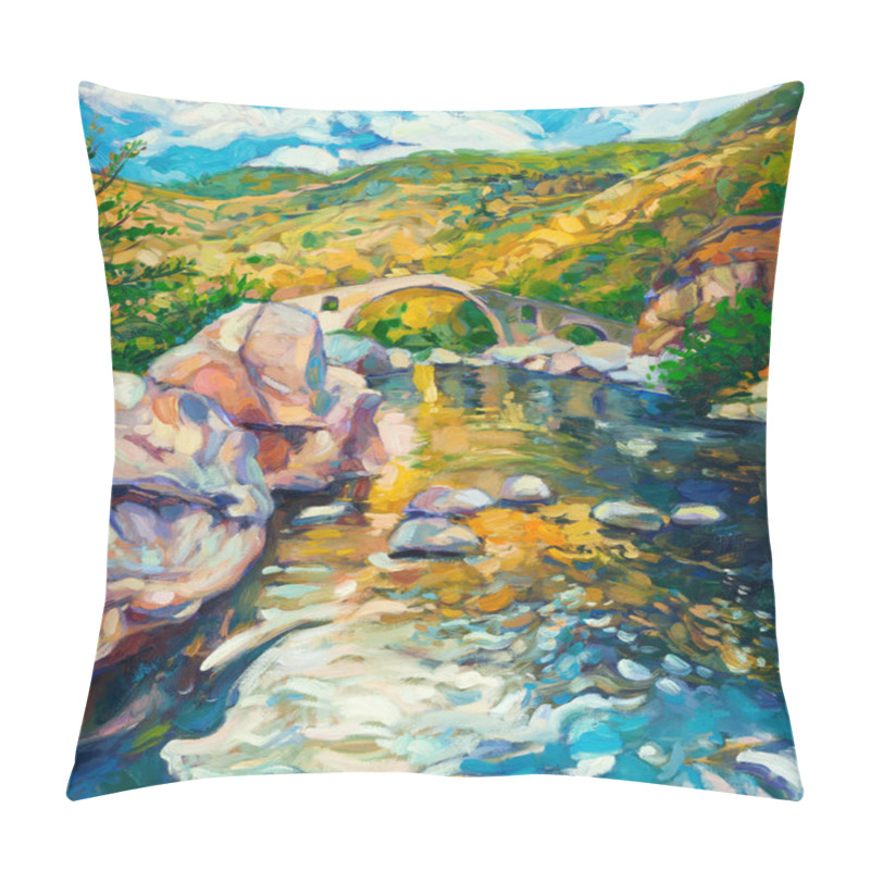 Personality  Bridge In The Mountains Pillow Covers