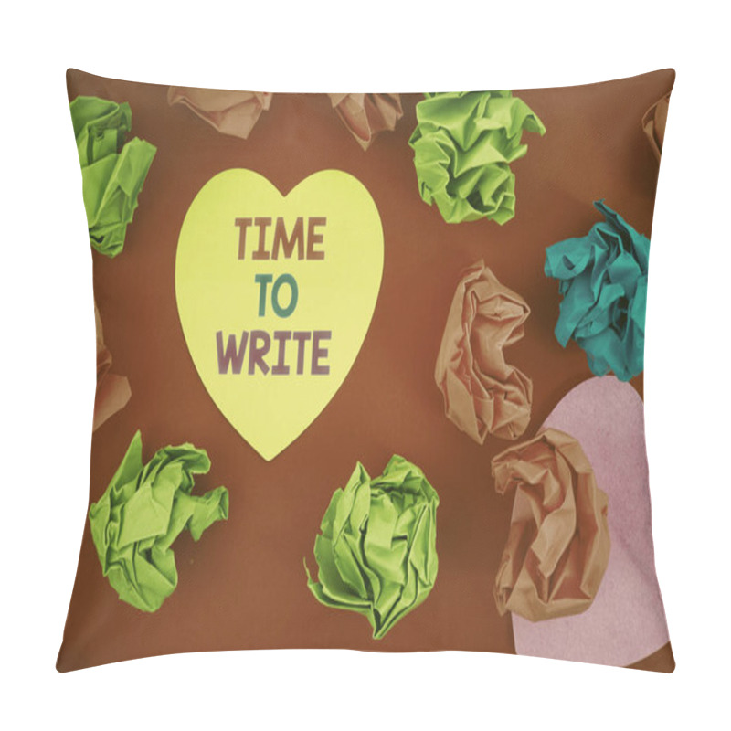 Personality  Inspiration Showing Sign Time To Write. Business Approach To Record Something Or To Express An Idea In Paper Or Book Inspirational Business Technology Concept With Copy Space Pillow Covers