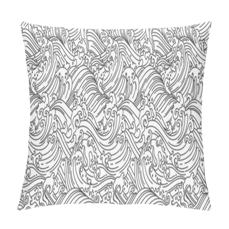 Personality  Japan Oriental Wave Seamless Wallpaper Pillow Covers