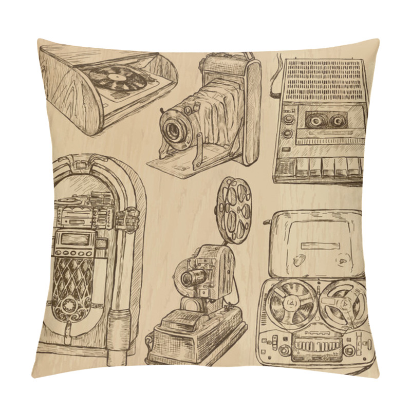 Personality  Old Objects No.3 - Hand Drawn Collection Pillow Covers