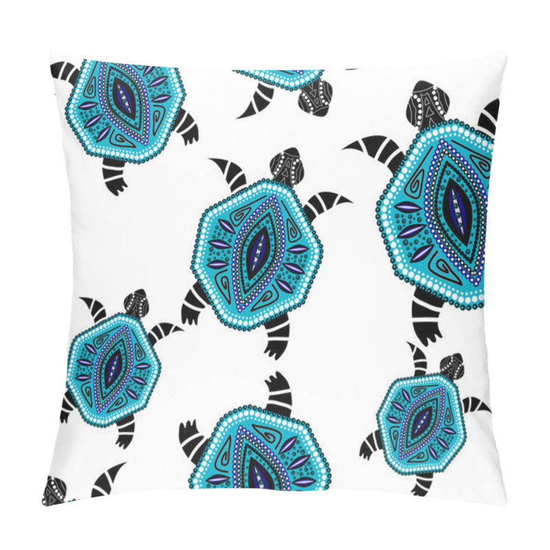 Personality  Seamless Pattern Of Blue Turtles Pillow Covers