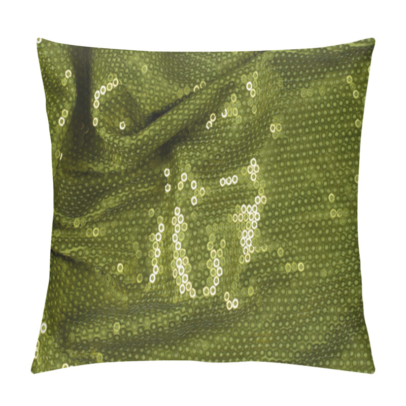 Personality  Fabric Texture With Green Sequins Pillow Covers